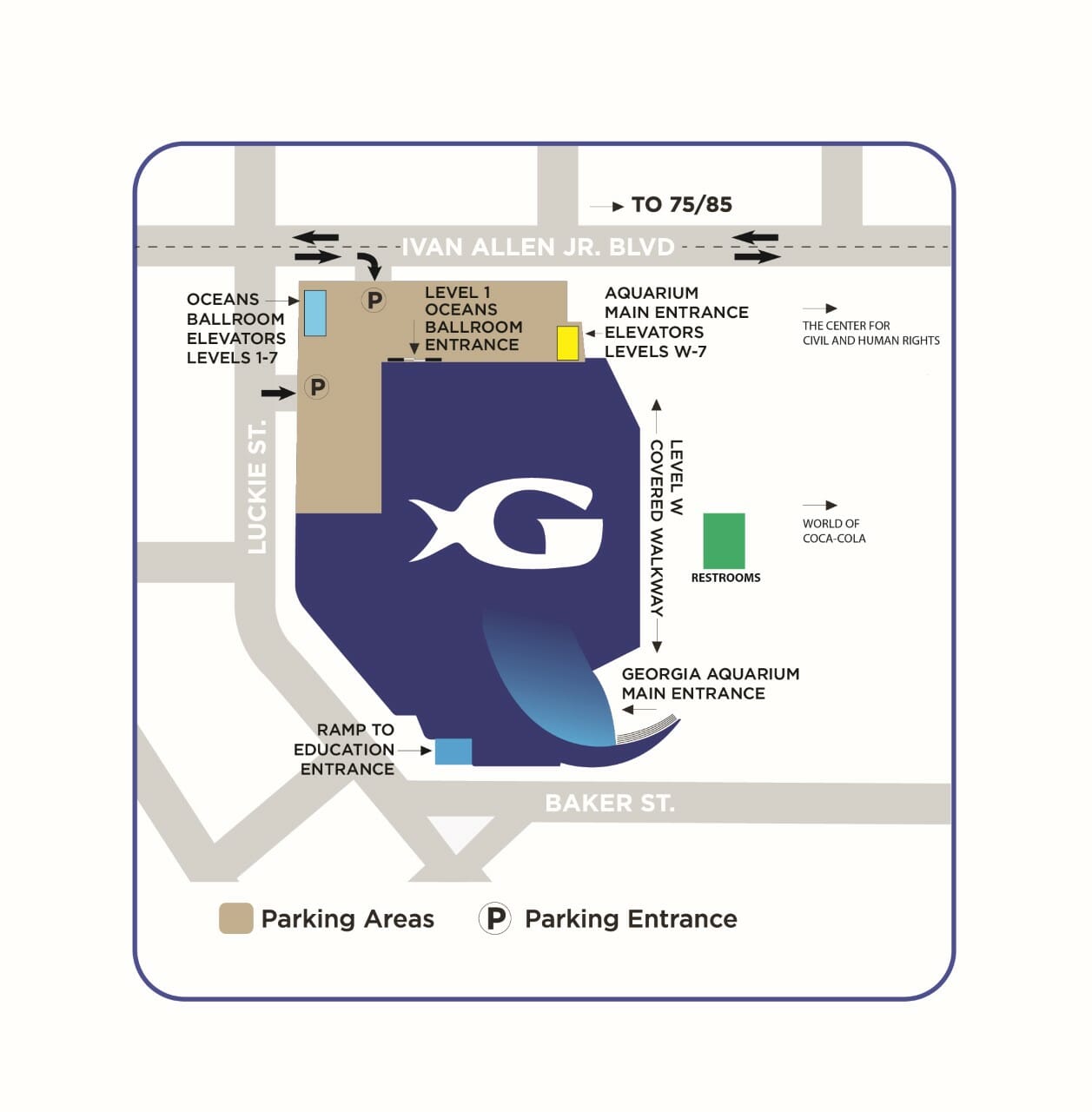 Georgia Aquarium Parking Map